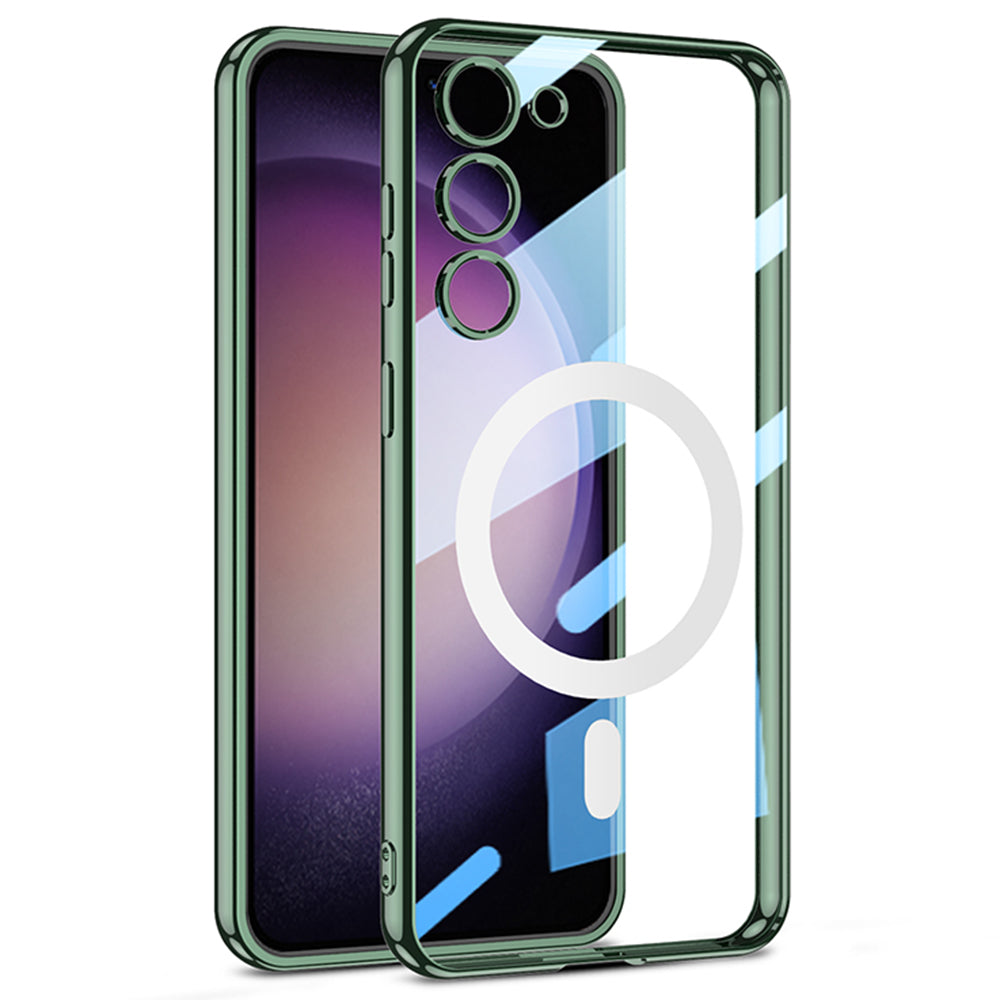 GKK Clear TPU pouzdro na telefon pro Samsung Galaxy S23 Galvanický magnetický zadní kryt kompatibilní s MagSafe GKK Clear TPU pouzdro na telefon pro Samsung Galaxy S23 Galvanický magnetický zadní kryt kompatibilní s MagSafe